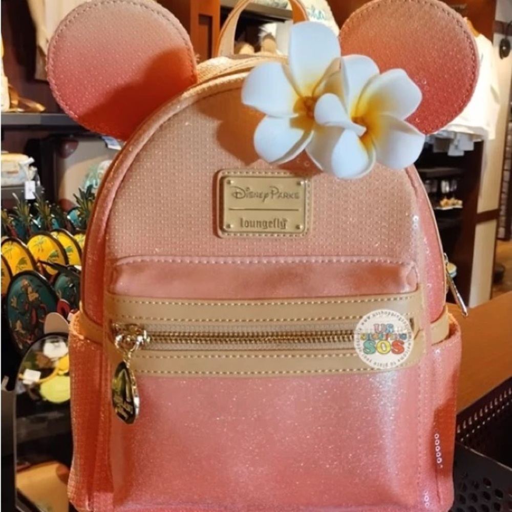 Aulani Loungefly Disney Parks Pink Mini Backpack